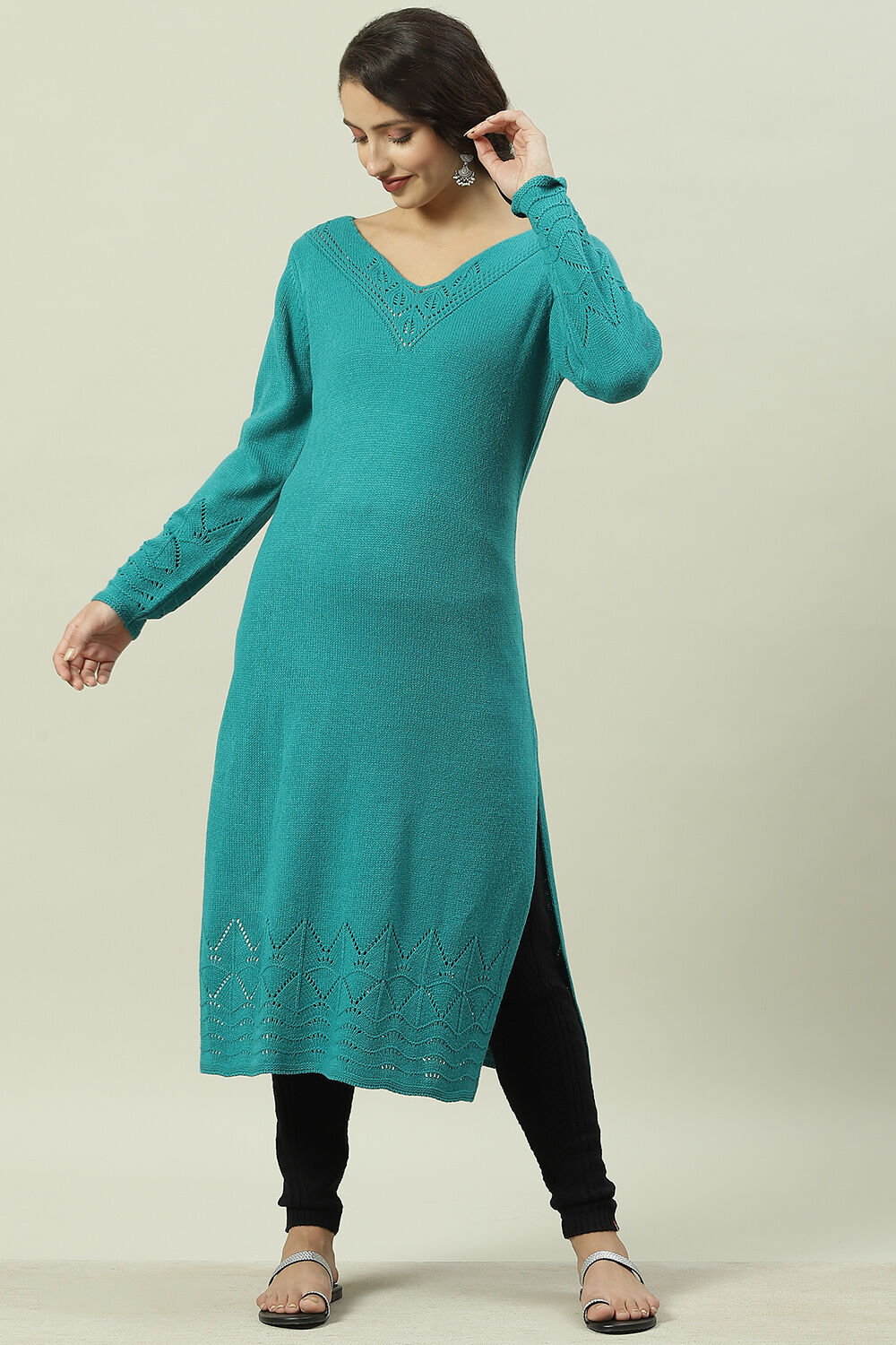 Maroon Acrylic Jeggings image number 4