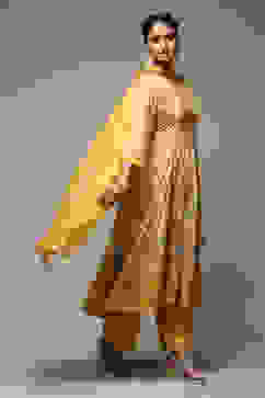 Yellow Modal Anarkali Kurta Churidar Suit Set image number 6