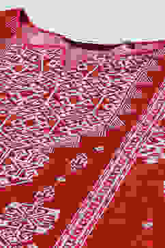 Maroon Rayon Straight Kurta image number 1