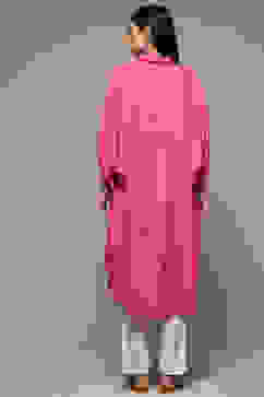 Pink Rayon Straight Printed Kurta image number 2