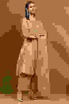 Gold Cotton Kalidar Suit Set image number 5