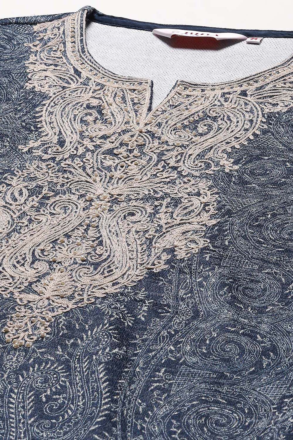 Petrol Cotton Blend Printed Straight 2 Piece Set image number 1