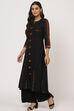 Red Cotton A-Line Yarndyed Kurta image number 3