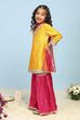 Yellow Polyester Straight Suit Set image number 3