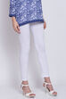 Off White Cotton Lycra Leggings image number 2