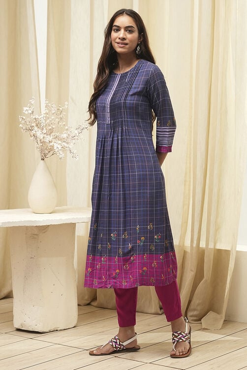 Mustard Cotton Straight Kurta Relaxed Pant Suit Set image number 3
