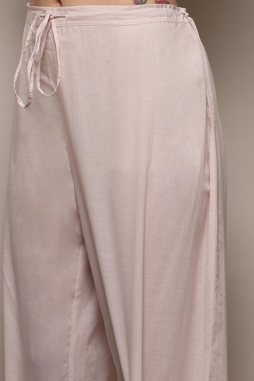 Red Cambric Kalidar Printed Kurta Palazzo Suit Set image number 2