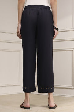 Charcoal Viscose Rayon Straight Solid Palazzo Pants image number 5