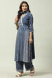 Indigo Rayon A-Line Kurta Palazzo Suit Set image number 5