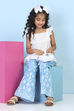 Blue Cotton Printed A-line Suit Set image number 0