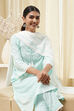 Aqua Cotton Printed Straight Suit Set image number 7