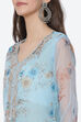 Blue Organza Unstitched Suit Set image number 1