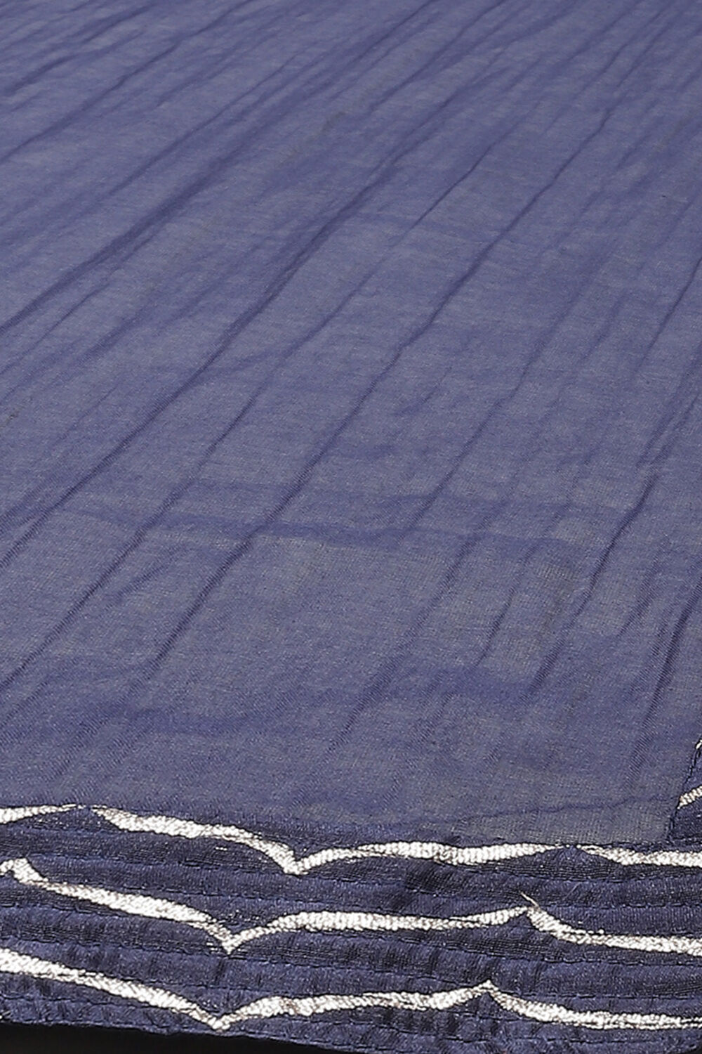 Blue Cotton Silk Straight Yarndyed Suit Set image number 3