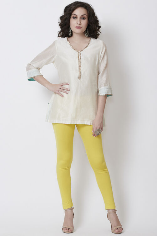 Moss Green Viscose Lycra Solid Leggings image number 4