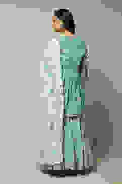 Sea Green Cotton Straight Kurta Garara Suit Set image number 7