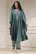 Black Modal Solid Kaftan Fusion Kurta Set image number 5