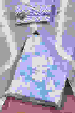 Blue Cotton Floral Unstitched Suit Set image number 0