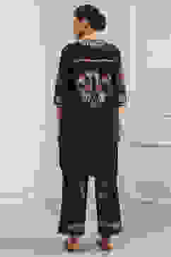 Brown Cotton Printed Straight Kurta Set image number 4