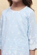 Powder Blue Polyester Sharara Suit Set image number 1