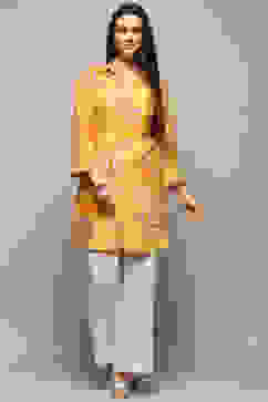 Yellow Rayon Straight Kurta image number 0