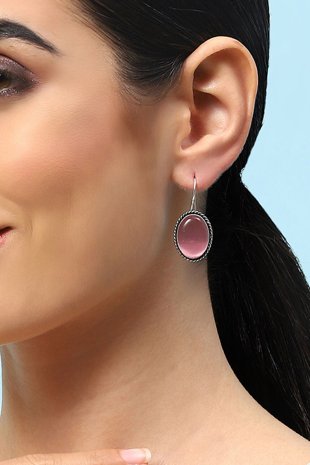Light Pink Brass Earrings image number 1