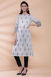Turquoise Cotton Straight Kurta image number 0