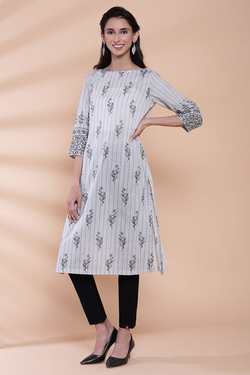Turquoise Cotton Straight Kurta image number 0