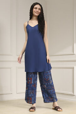 Blue Asymmetric Printed Co-ord Set image number 8