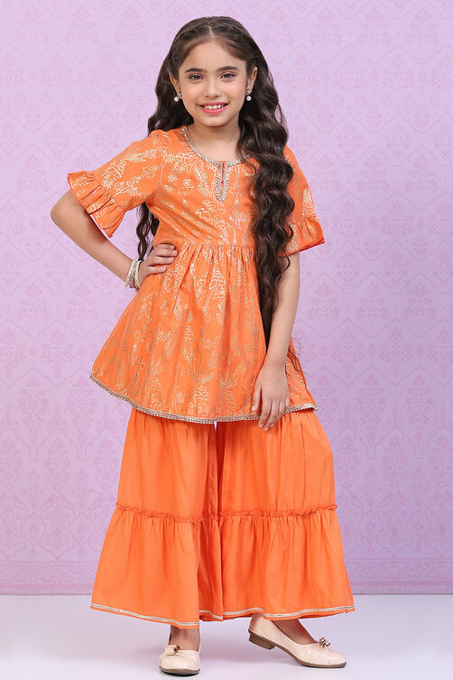 Berry Pink Rayon Flared Printed Kurta Set image number 0