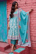 Coral Cotton Anarkali Suit Set image number 7