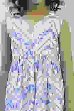 Cream-Colored Cotton Floral Gathered Kurta Set image number 1