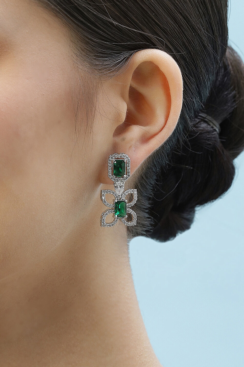 Green Brass Earrings image number 1