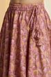 Peach Cotton Printed Gathered Lehenga Set image number 2