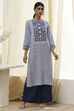 Indigo Printed Straight Kurta image number 5