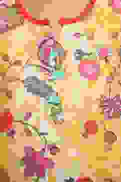 Yellow Cotton A-Line Kurta Churidar Suit Set image number 1