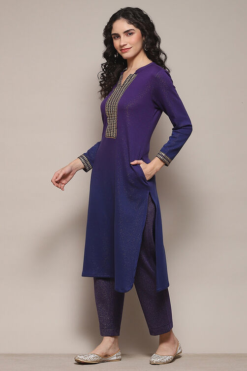 Black Carbon Polyester Straight Yarndyed 2 Piece Set image number 3