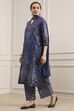 Blue Cotton Straight Printed Suit Set image number 3