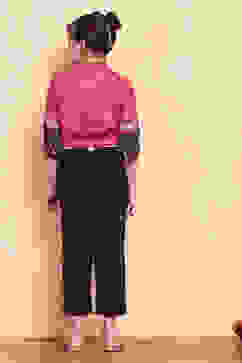 Red-Black Viscose Blend Shirt Set image number 4