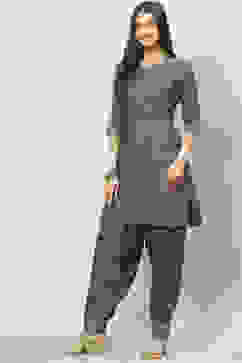 Grey Art Silk A-Line 2 Piece Set image number 0