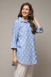 Powder Blue Cotton Printed Shirt image number 4