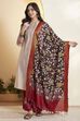 Black Chennur Silk Floral Bloom Dupatta image number 6