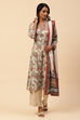 Ecru Straight Modal Straight Kurta Palazzo Suit Set image number 0