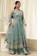 Coral-Pink Polyester Blend Anarkali Lehenga Set image number 5