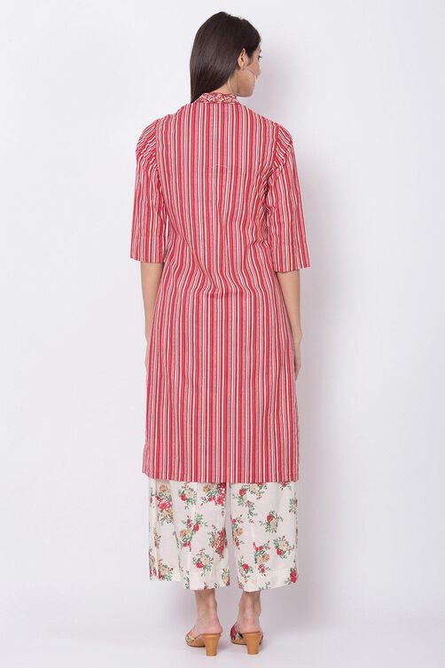 Blue Relaxed Kurta Palazzo Suit Set image number 4