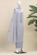 Blue Cotton Unstitched Suit Set image number 4