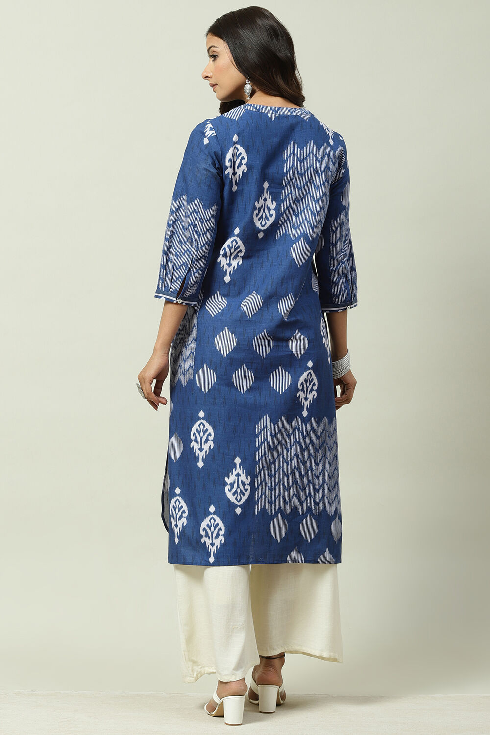 Red Cotton A Line Kurta image number 5