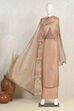 Light Orange Tissue Hand Embroidered Unstitched Suit Set image number 4