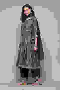 Blue Poly Viscose Anarkali Kurta Palazzo Suit Set image number 6