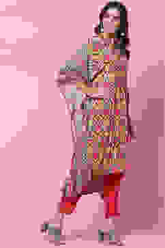 Pink Cotton Kaftan Set image number 5