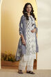 Black & White Printed Cotton Straight Kurta Set image number 2